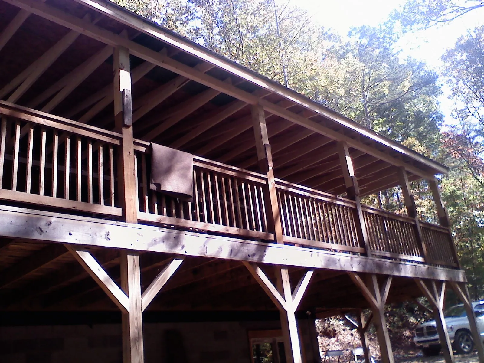 Timber framing under a new elevated porch and deck — Roof Leak Repair in Carrsville by Roofing Brothers